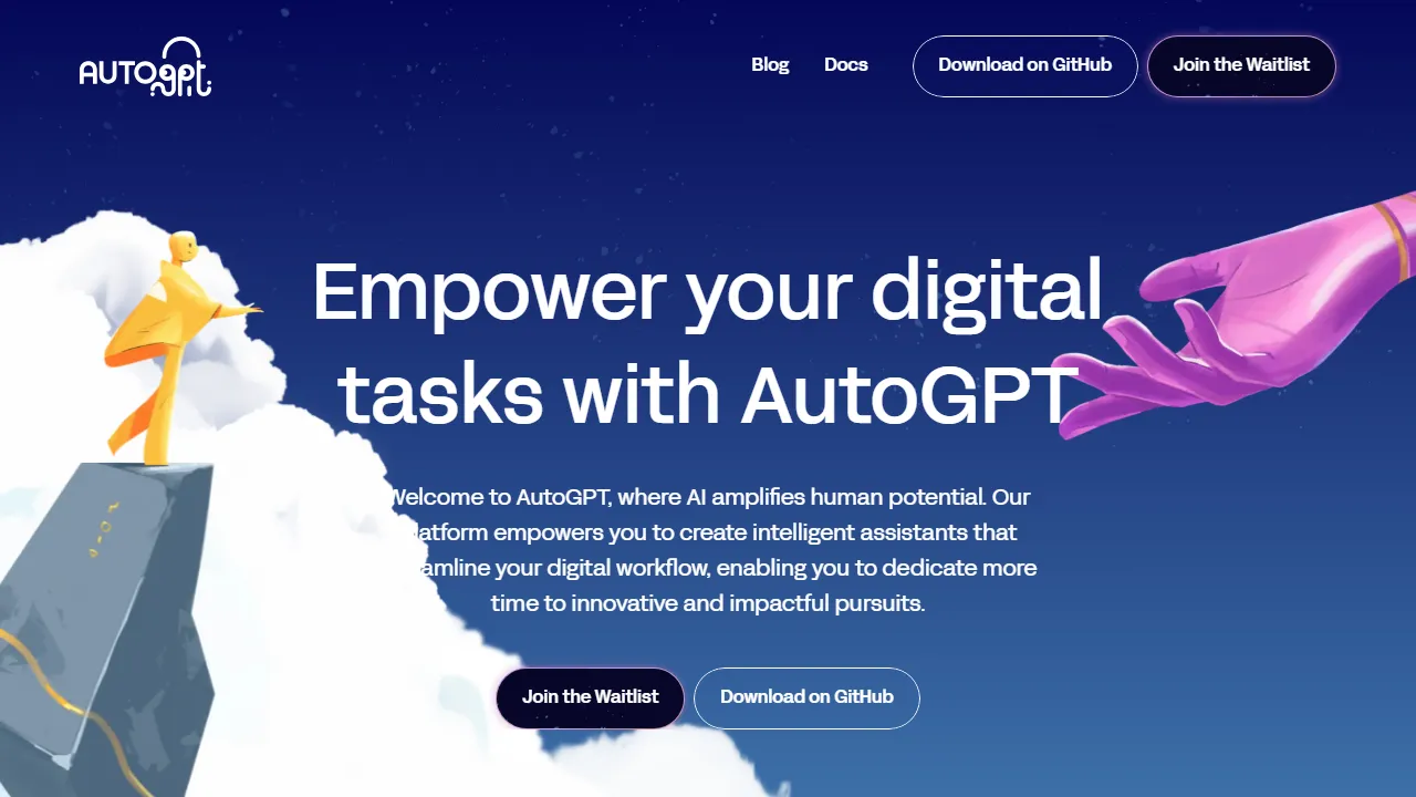 AutoGPT Oberfläche-Screenshot zeigt das Haupt-Dashboard