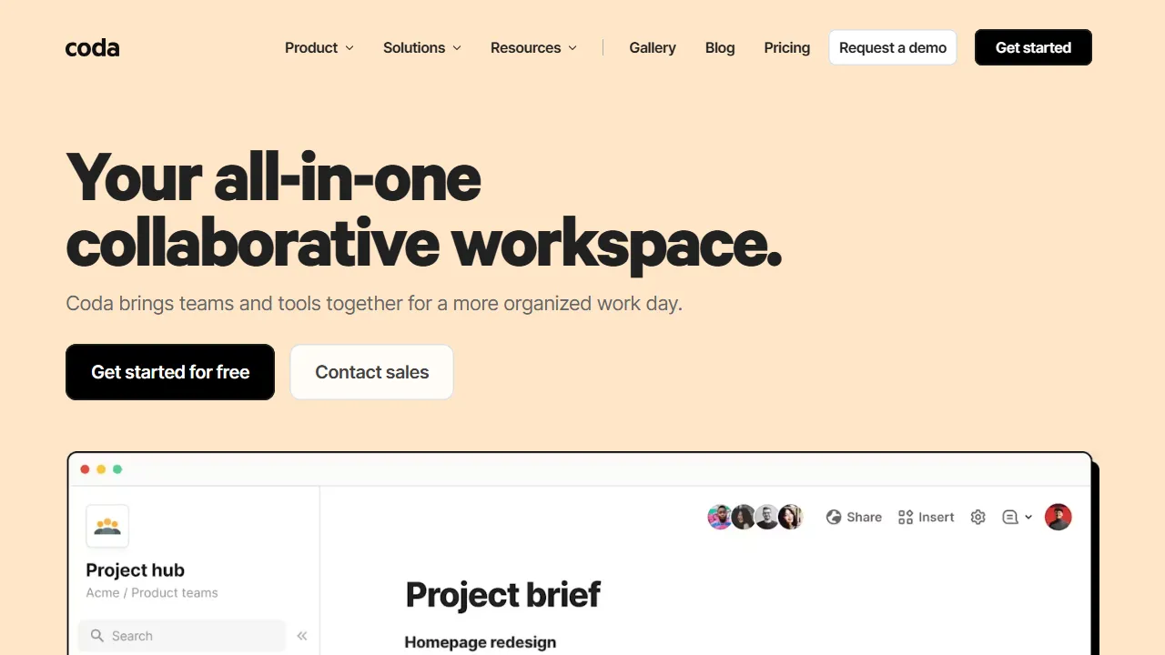 Coda AI Oberfläche-Screenshot zeigt das Haupt-Dashboard