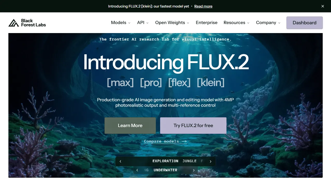 Flux Oberfläche-Screenshot zeigt das Haupt-Dashboard