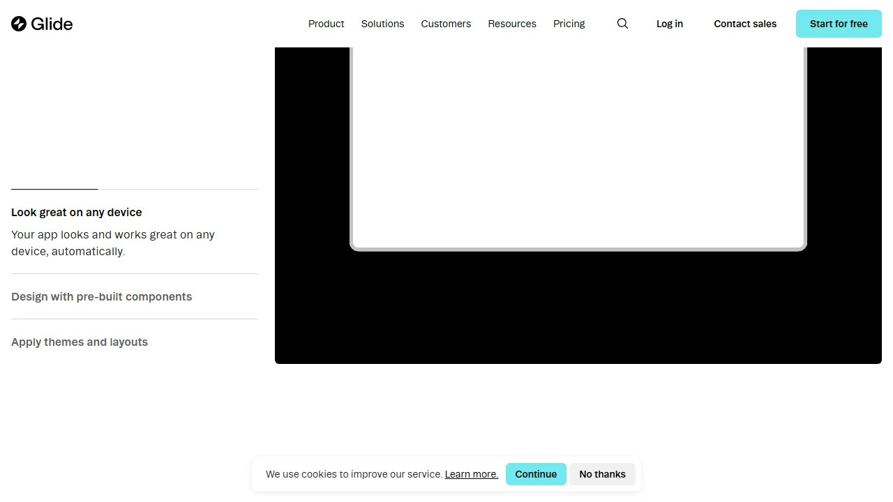 Glide Oberfläche-Screenshot zeigt das Haupt-Dashboard
