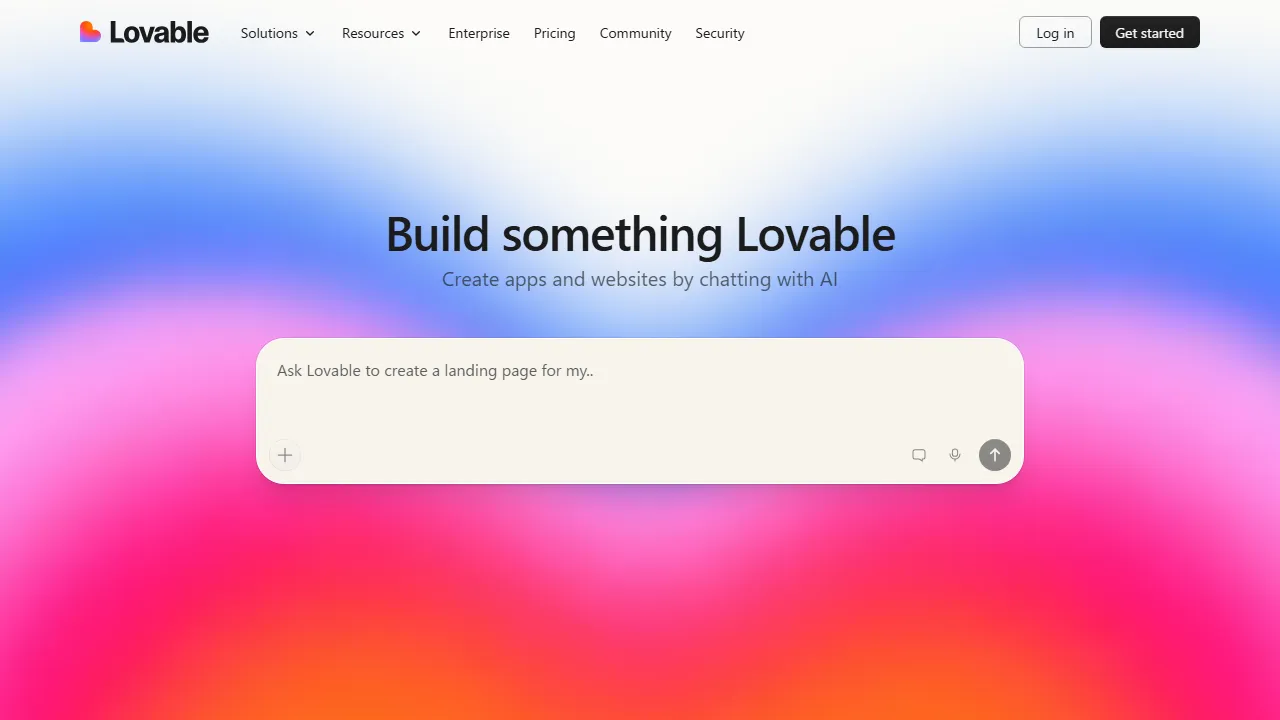 Lovable Oberfläche-Screenshot zeigt das Haupt-Dashboard