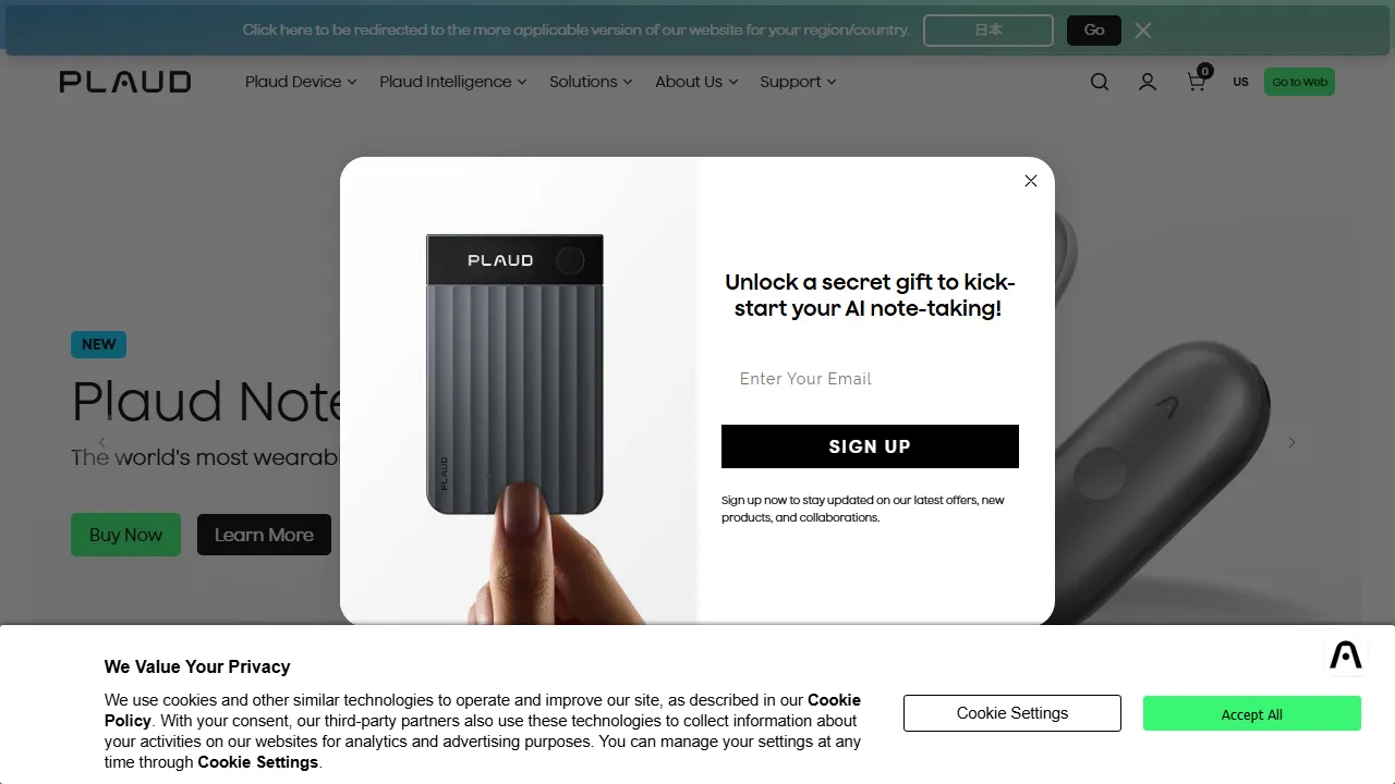 Plaud Note Oberfläche-Screenshot zeigt das Haupt-Dashboard