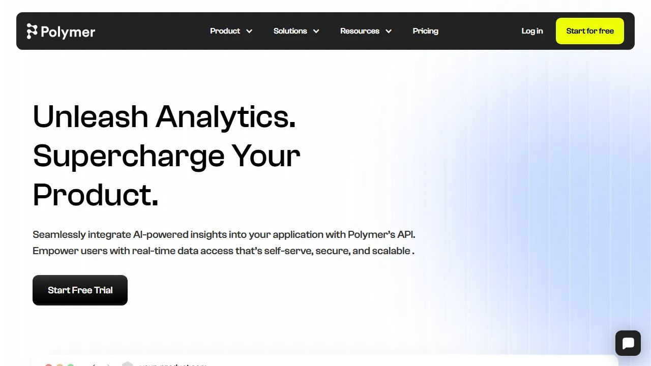 Polymer Oberfläche-Screenshot zeigt das Haupt-Dashboard