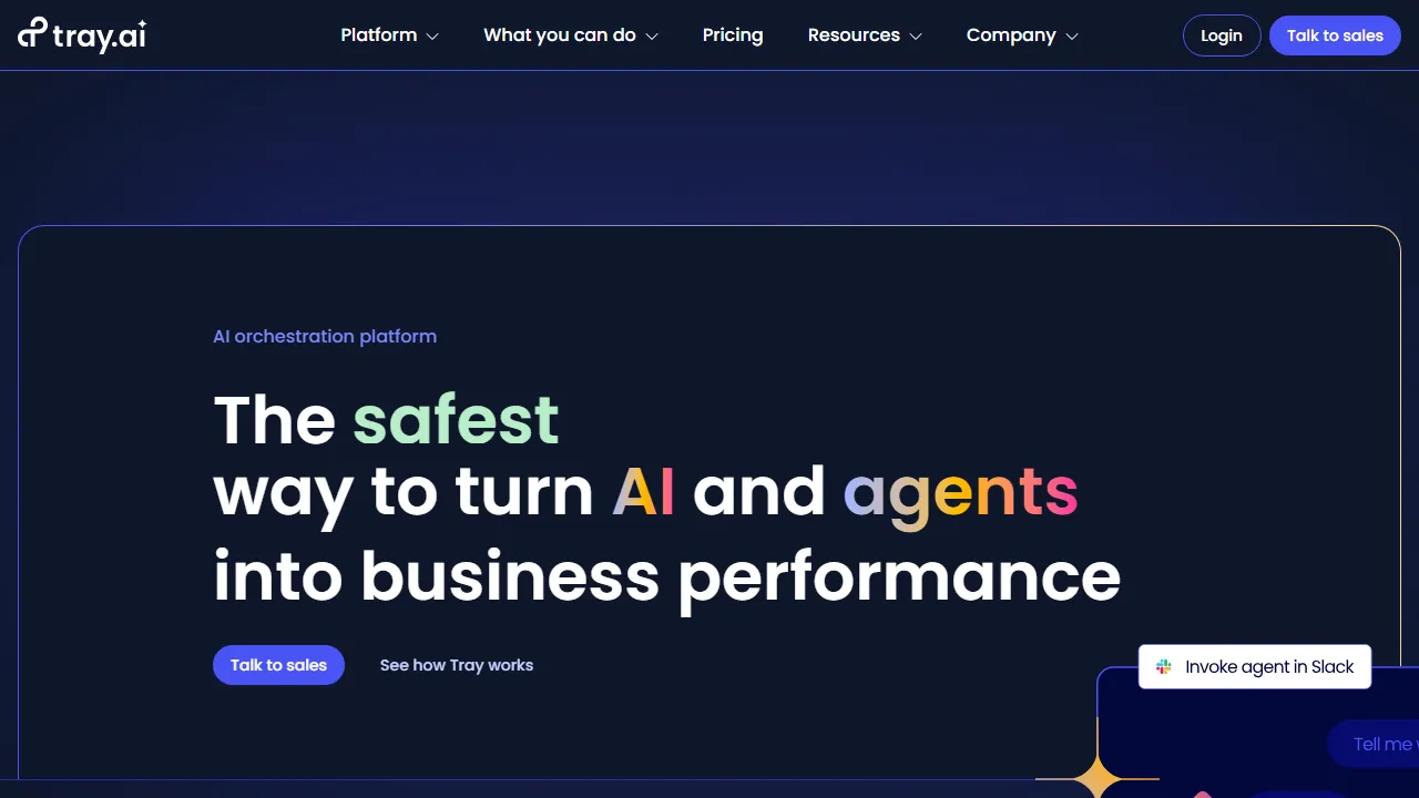 Tray.io Oberfläche-Screenshot zeigt das Haupt-Dashboard